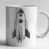 Futuristic Spacecraft Design in Vector Format A futuristic spaceship design in vector format, suitable for digital cutting machines and laser cutters.