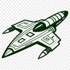 Spacebound Clip Art Graphics Download Vector design illustration of a spaceship in space, suitable for commercial or personal projects.