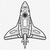 Spacecraft Illustration in SVG Format Illustrated spaceship concept in vector format, suitable for cutting machines or laser engraving.