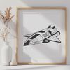 High-Tech Ship Design in Detailed SVG Format Vector design of a futuristic spaceship with detailed metallic surfaces and control panels.