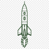 Distant Planet Orbiter SVG Image A futuristic spaceship in orbit around a distant planet.