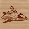 Cosmic Navigation Vessel Design A stylized illustration of a futuristic spaceship navigating through the cosmos.