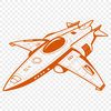 Galactic Vessel in Space Vector illustration of a spaceship in space, suitable for digital design projects.