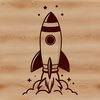 Rocket Icon SVG Design A stylized rocket ship icon created using scalable vector graphics.