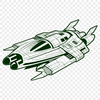 Cosmic Flying Machine SVG SVG illustration of a futuristic spaceship in space.
