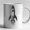 Metallic Rocket Ship Concept Illustrative spaceship design with sleek lines and metallic details, suitable for vector graphics.