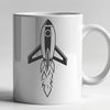 Rocket Ship Vector Illustration A stylized illustration of a rocket ship soaring through space, designed as a vector graphic.