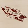 Galactic Cruiser Illustration A stylized spaceship illustration designed as a vector graphic, suitable for various applications.