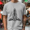 Earth Orbit Vector Illustration An vector graphic depiction of a sleek spaceship orbiting the Earth.