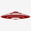 Sleek Metal UFO Silhouette A futuristic spaceship design with sleek lines and metallic details, suitable for vector art and cutting machine projects.