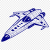 Stellar Cruiser Illustration A detailed illustration of a spaceship in space, suitable for vector graphics and cutting machine designs.