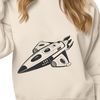 Beautiful Spaceship Clip Art SVG File A high-quality vector illustration of a futuristic spaceship, suitable for printing or cutting with a Cricut machine.