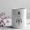 Cosmic Cruiser SVG Design Detailed space-themed SVG design featuring a stylized rocket ship, ideal for commercial and personal use in graphic projects.