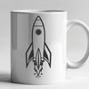 Beautiful Rocket Ship SVG Illustration Illustrative 3D spaceship design for vector art and cutting machine stencils
