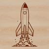 Metallic Rocket Ship Illustration Detailed SVG design of a rocket ship with metallic surfaces
