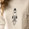 Beautiful Rocket Ship SVG Graphics A futuristic spaceship design made from high-quality vector shapes suitable for laser cutting or Cricut projects.
