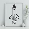 Cosmic Cruiser Silhouette A futuristic spacecraft with sleek lines and metallic surfaces, ready to blast off into the cosmos.