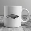 Beautiful Vector Art of a UFO A futuristic spaceship with sleek lines and details, suitable for vector art and cutting machine designs.