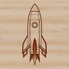 Stylized Rocket Ship SVG Vector Art SVG design of a stylized rocket ship with metallic details and a cosmic background.