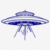 Alien Ship Vector Illustration A futuristic spaceship with sleek design, ideal for vector art and cutting machine projects.