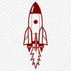 Metallic Rocket Vessel Illustration A futuristic spaceship with sleek lines and metallic details, suitable for vector art projects.