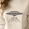 Futuristic Orbital Vessel A detailed illustration of a futuristic spacecraft in orbit around the Earth.