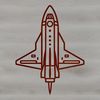 Cosmic Spacecraft Vector Design A stylized illustration of a spaceship in outer space.