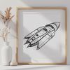 Free Space Image Download A vector graphic representation of a spaceship in orbit around the Earth.