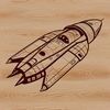 Spaceship Design SVG File A futuristic spacecraft with sleek lines and details, designed as a vector graphic.