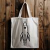 Free SVG Rocket Template A sleek, futuristic spaceship design made with vector lines, ideal for Cricut cutting machines or laser cutters.