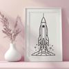 Futuristic Space Explorer Vector Art A futuristic space exploration vessel depicted in vector format.