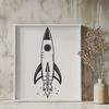 Rocket Ship Design in Vector Format A detailed illustration of a futuristic rocket ship in space.