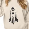 Modern Rocket Design SVG File A stylized illustration of a futuristic spacecraft with metallic details and sleek lines.