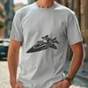 High-Quality Spacecraft Design in SVG Format A sleek, futuristic spaceship design in a vector format, suitable for cutting machines and laser cutters.
