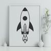 Beautiful Spaceship Illustration SVG File A futuristic spaceship illustration created in vector format.