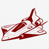 Galactic Spaceship Clip Art Illustrated spaceship vector graphic for digital design and crafting projects.