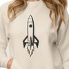Galactic Voyage A stylized illustration of a spaceship in motion, designed as a vector graphic.