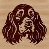 Vector Head Shot of a Friendly Dog Breed A portrait illustration of a Cocker Spaniel's head, created as a vector graphic for digital use.