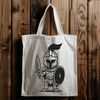 Classic Warrior Silhouette An outline vector graphic of a classic Spartan soldier, suitable for various designs and applications.