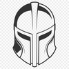Ancient Spartan Helmet Illustration A classic depiction of a Spartan warrior wearing a distinctive helmet, ideal for vector art designs.