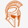 Free Vector Graphic of a Spartan Helmet A detailed illustration of a traditional Greek warrior wearing a helmet and carrying a shield.