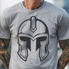 Male Soldier in Helmet Vector Graphic Male warrior wearing ancient Greek helmet and armor in vector format.