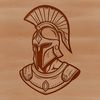 Ancient Greek Fighter Silhouette A stylized illustration of a classical Greek warrior, donning a distinctive helmet.