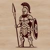 Detailed Spartan Illustration Vector Graphic A detailed illustration of a Spartan warrior in ancient Greek attire.