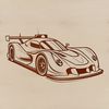 A high-speed racing car in motion, designed as a vector graphic.
