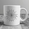 A high-resolution vector design featuring an intricate spider web pattern.