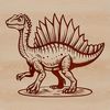 Fierce Prehistoric Dino SVG A large carnivorous dinosaur with a distinctive spiny sail on its back.