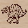 Prehistoric Creature Clip Art An intricately designed dinosaur clip art illustration created as a scalable SVG graphic.