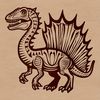 Vector Graphic Prehistoric Creature A digital drawing of a dinosaur with a distinctive sail on its back, depicted as a free vector graphic.