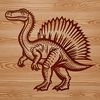 Spinosaurus Illustration A large carnivorous dinosaur with a distinctive spiny sail on its back, a prehistoric creature from the Cretaceous period.